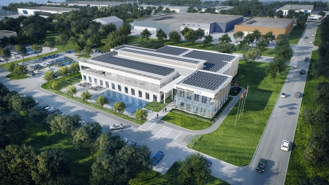 Bygg med solcelleanlegg og varmepumper New office buildings with solar PV and heat pumps to lower carbon footprint