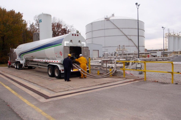 Lasting av LNG-lastebil med Endress+Hauser-løsning