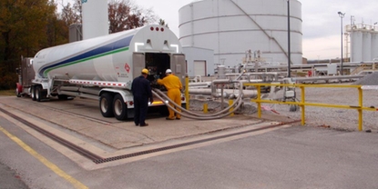 Lasting av LNG-lastebil med Endress+Hauser-løsning